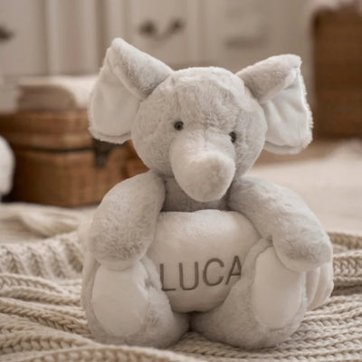 Elegant Baby Elephant Bedtime Huggie Plush Toy with Blanket