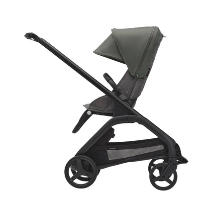 Bugaboo Dragonfly Bassinet And Seat Stroller - Black/Grey Melange/Canopy Forest Green