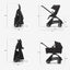 Bugaboo Dragonfly Bassinet And Seat Stroller - Black/Black/Canopy Forest Green