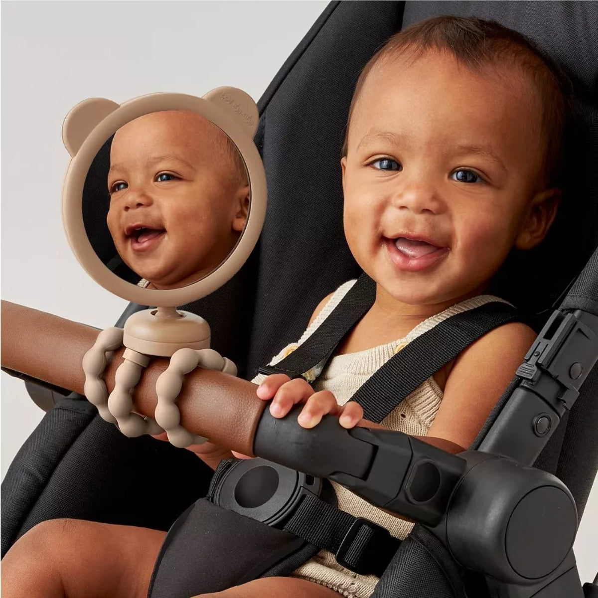 Itzy Ritzy Itzy Peek Stroller Mirror With Easy Attach Design - Tan Bear