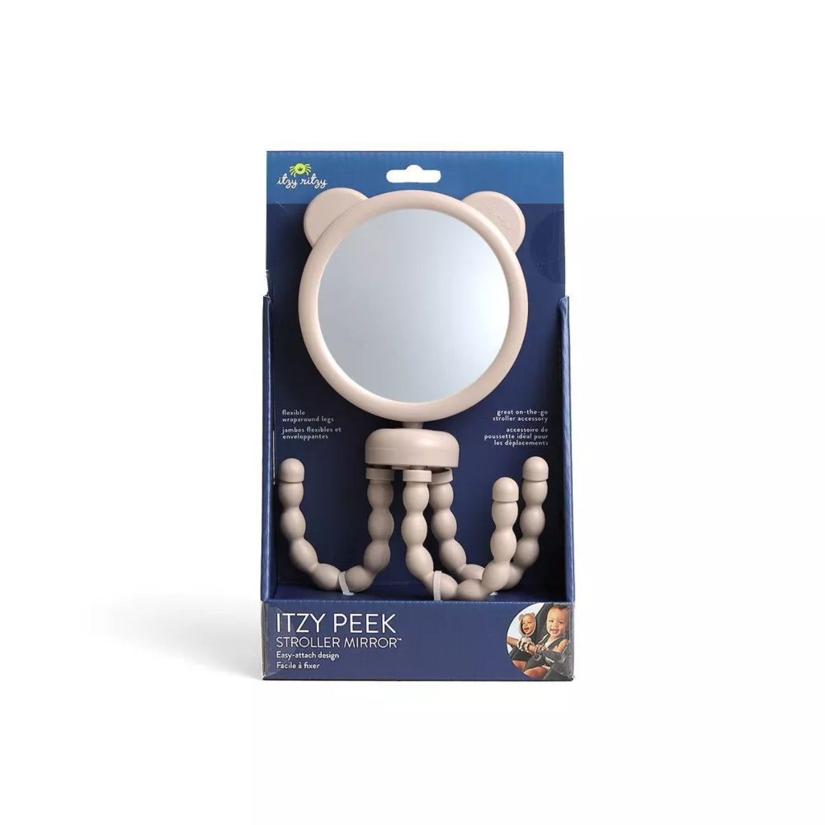 Itzy Ritzy Itzy Peek Stroller Mirror With Easy Attach Design - Tan Bear