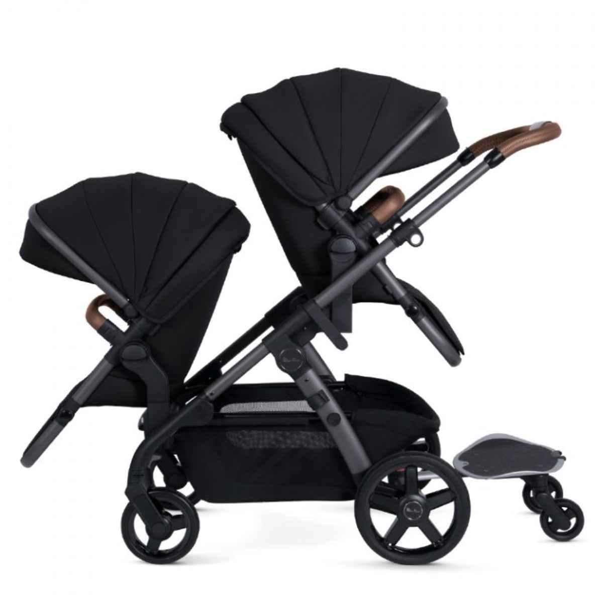 Silver Cross Wave 3 Single-to-Double Stroller - Licorice