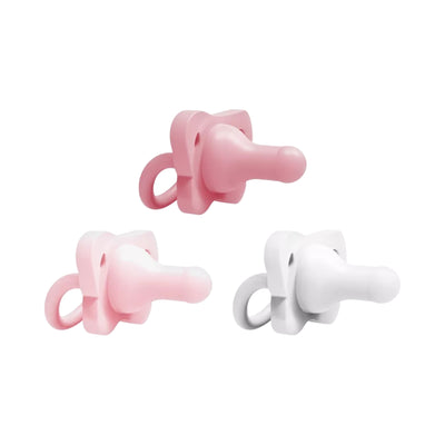 Dr. Brown's HappyPaci One-Piece 100% Silicone Pacifier- 0-6 Months - 3pk Light Pink/Pink/White