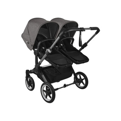 Bugaboo Donkey 5 Twin Bassinet And Stroller -  Grey Melange Canopy/Midnight Black/Graphite Chassis