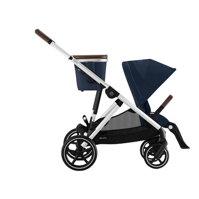 Cybex Gazelle S Single-to-Double Stroller - Silver Frame / Ocean Blue