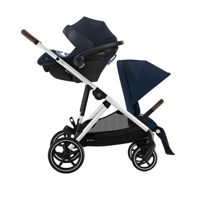 Cybex Gazelle S Single-to-Double Stroller - Silver Frame / Ocean Blue