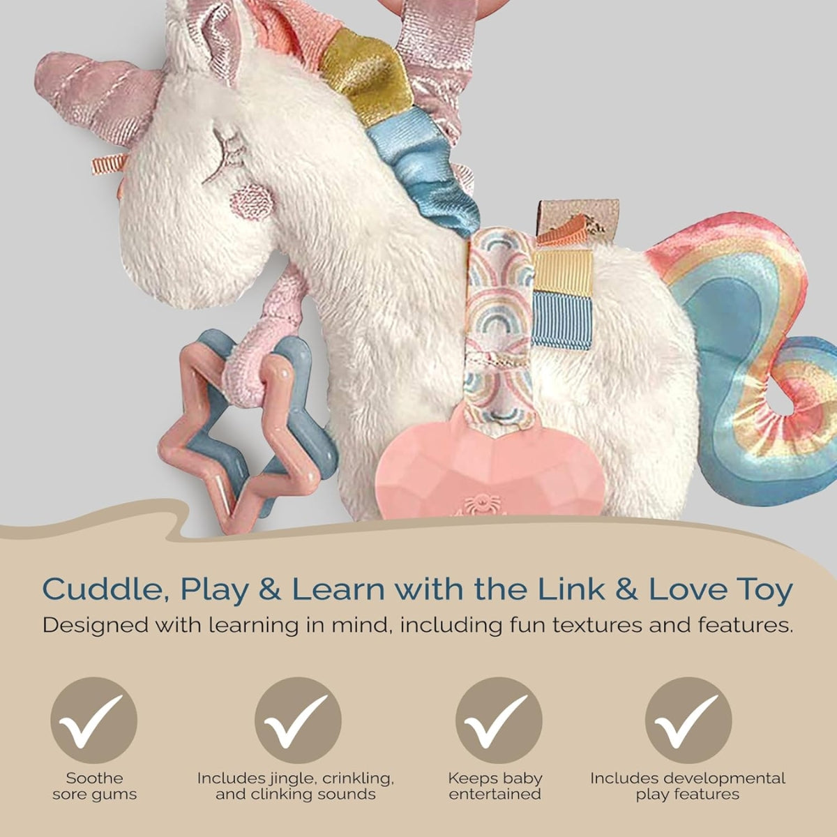 Itzy Ritzy Link & Love Teething Activity Toy - Unicorn