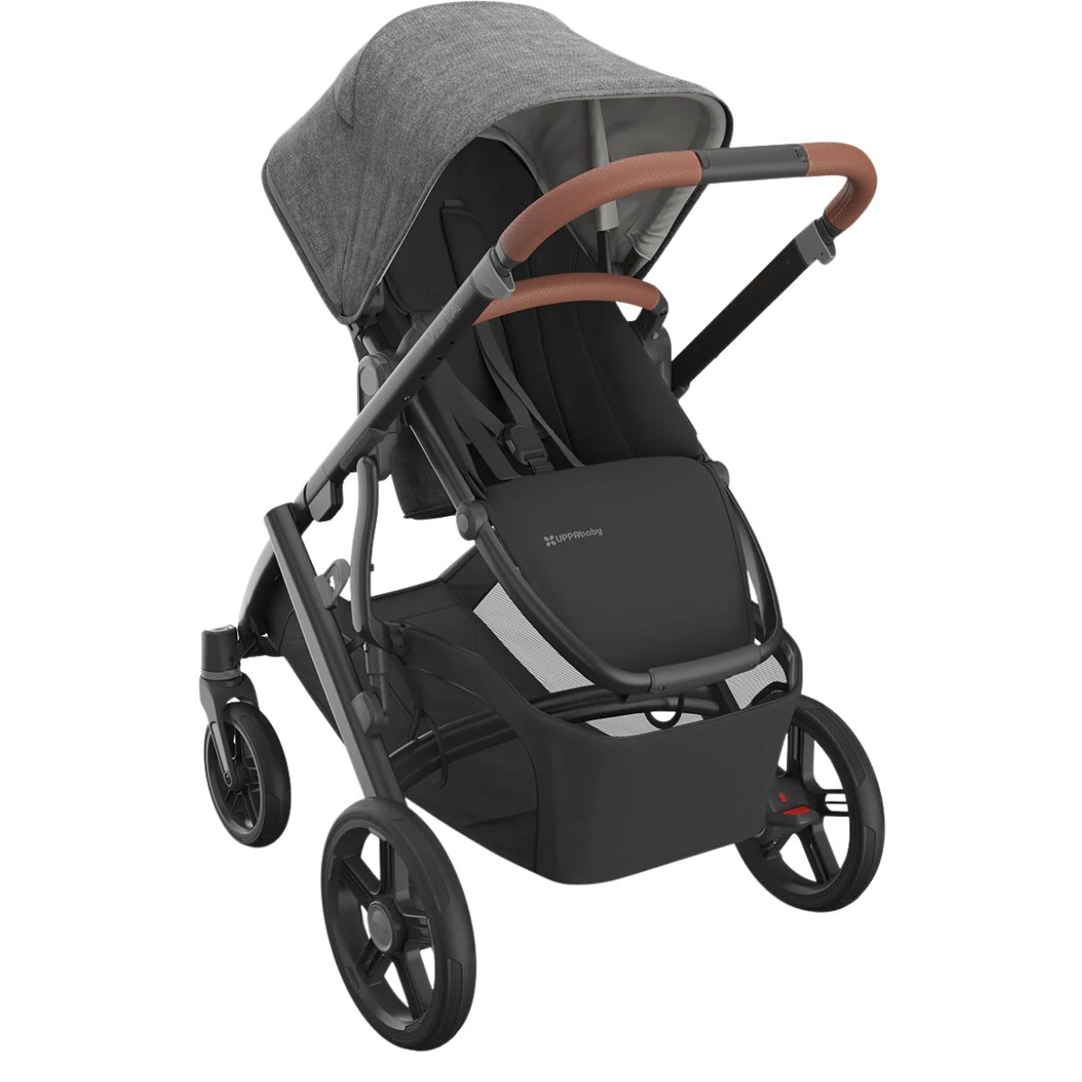 Uppababy Vista V3 Stroller - Greyson Charcoal Mélange/Carbon Frame/Saddle Leather