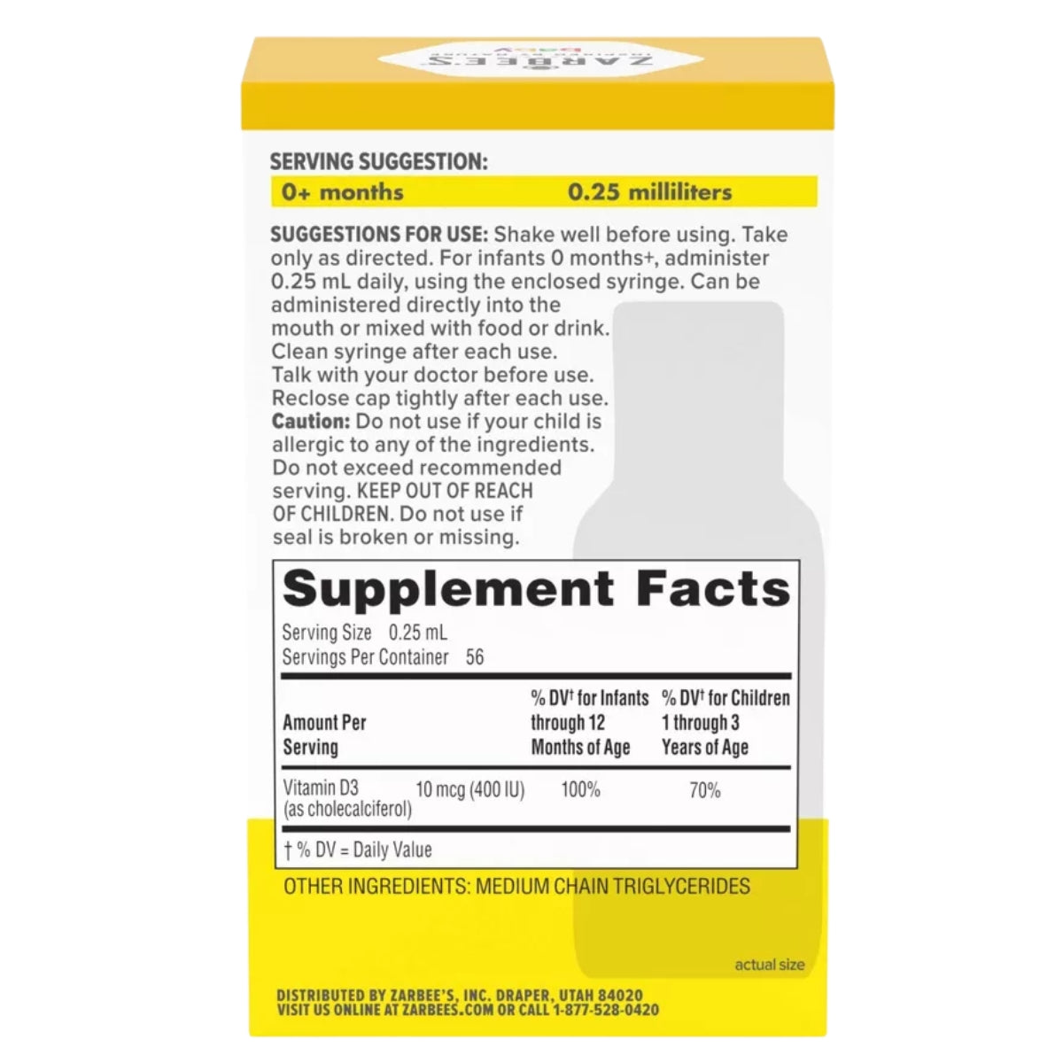 Zarbee's Vitamin D Drops for Infants