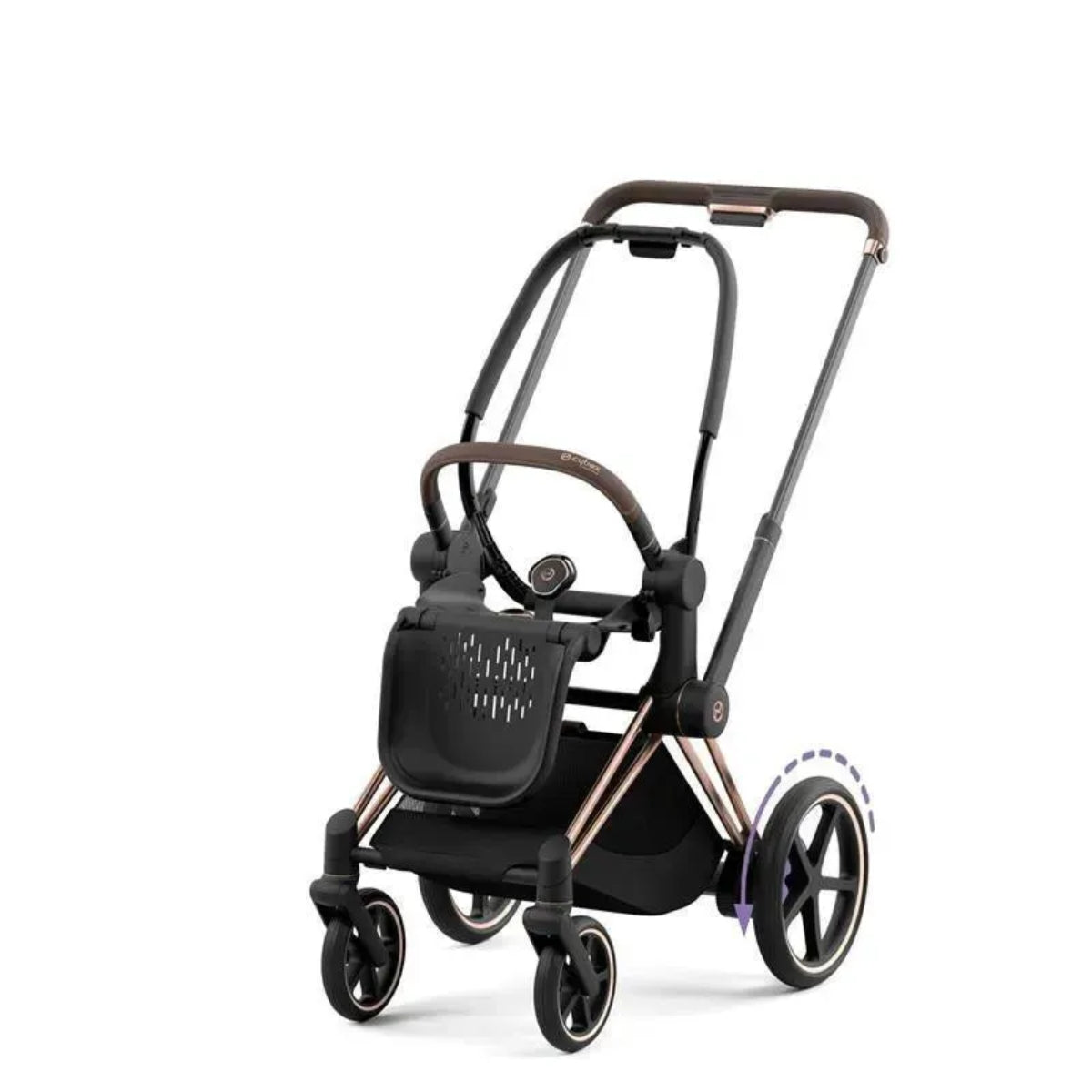 Cybex E-Priam 2 Stroller Frame - Rose Gold/Brown
