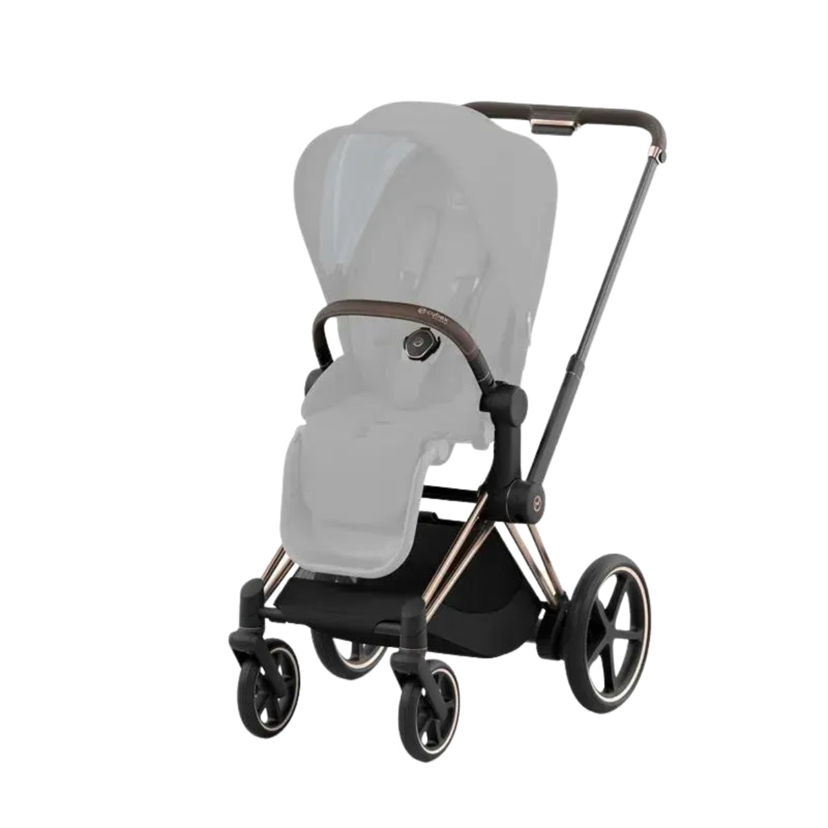 Cybex E-Priam 2 Stroller Frame - Rose Gold/Brown