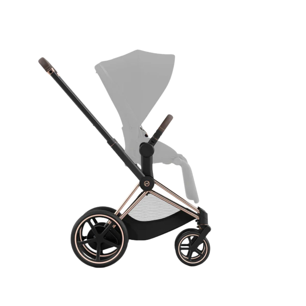 Cybex E-Priam 2 Stroller Frame - Rose Gold/Brown