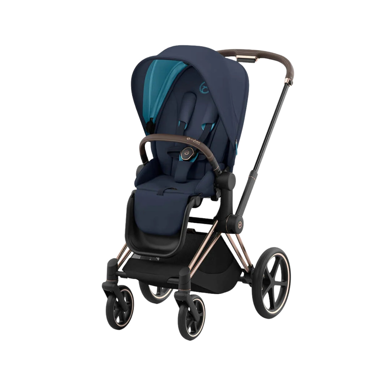 Cybex Priam 4 Complete Stroller Rose Gold Nautical Blue