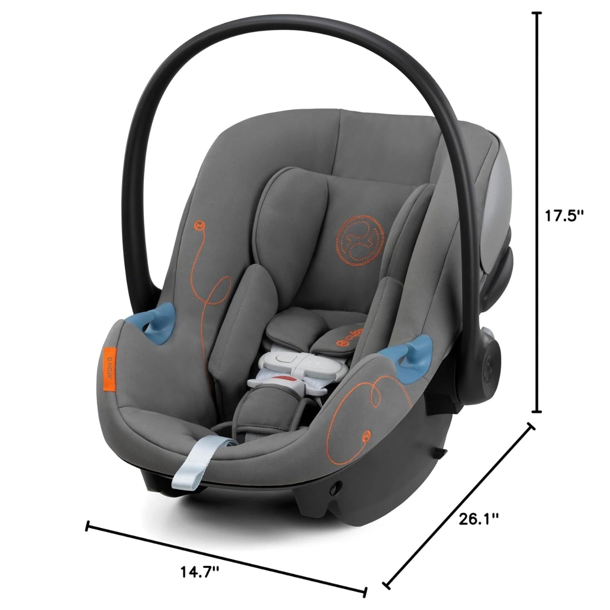 Cybex Aton G Infant Car Seat w/ SensorSafe - Lava Grey