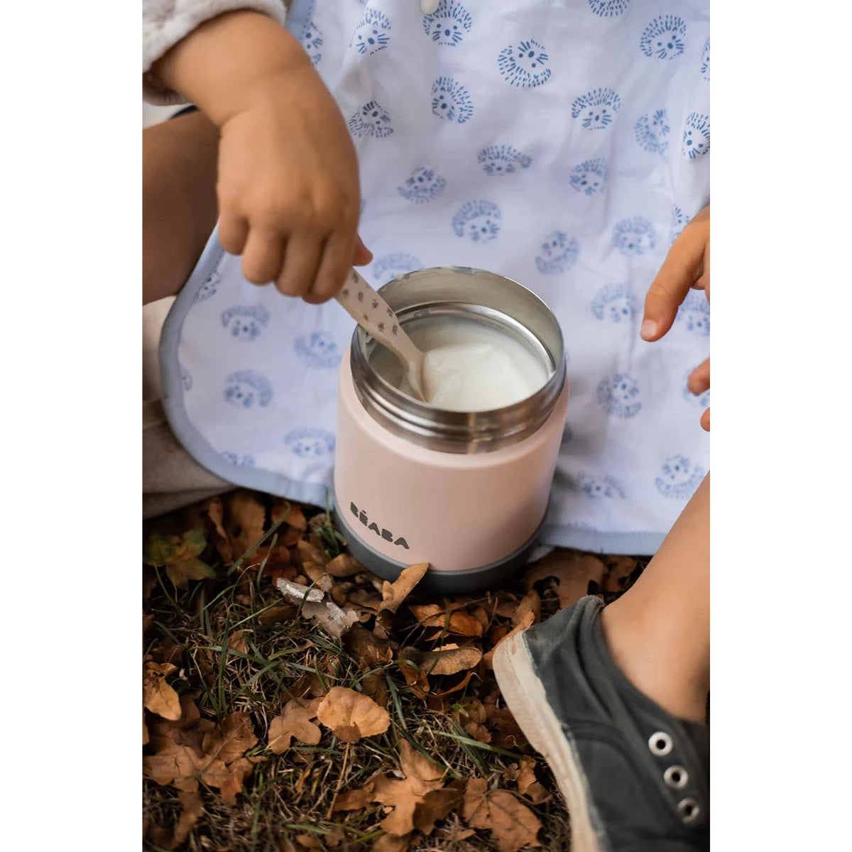 Beaba Stainless Steel 10 oz Jar - Rose - Leak-Proof & Airtight