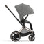Cybex E-Priam 2 Stroller - Rose Gold/Brown Frame and Soho Grey Seat Pack