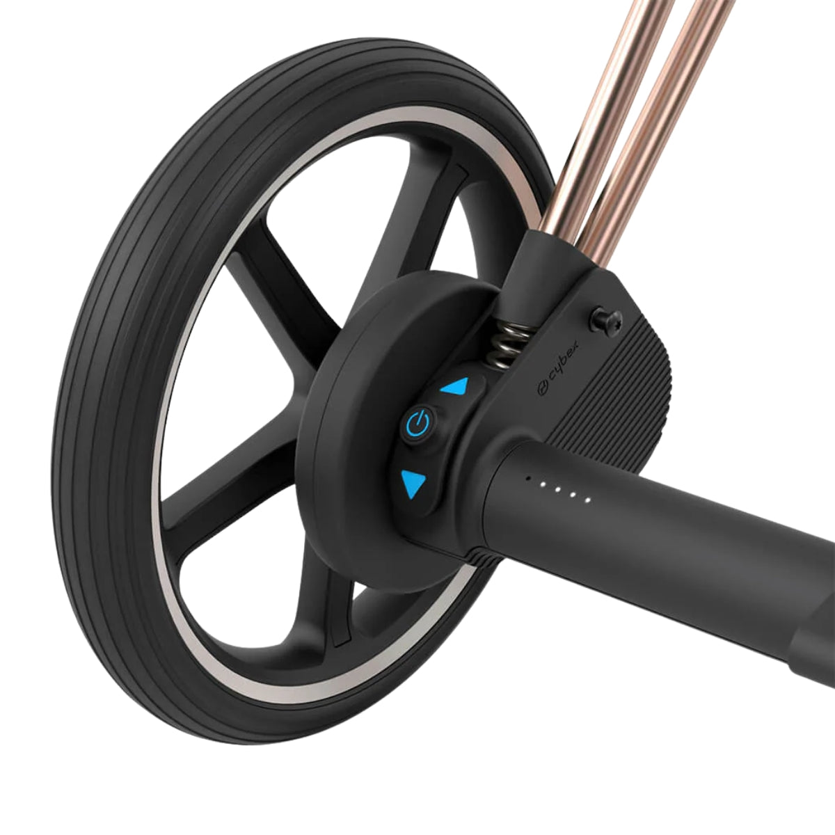 Cybex E-Priam 2 Stroller - Rose Gold/Brown Frame and Soho Grey Seat Pack