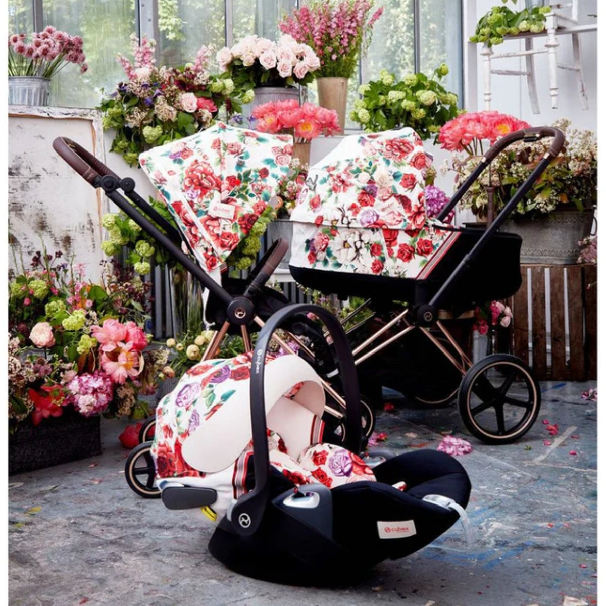 Cybex Priam 4/E-Priam 2 Lux Carry Cot - Spring Blossom Light