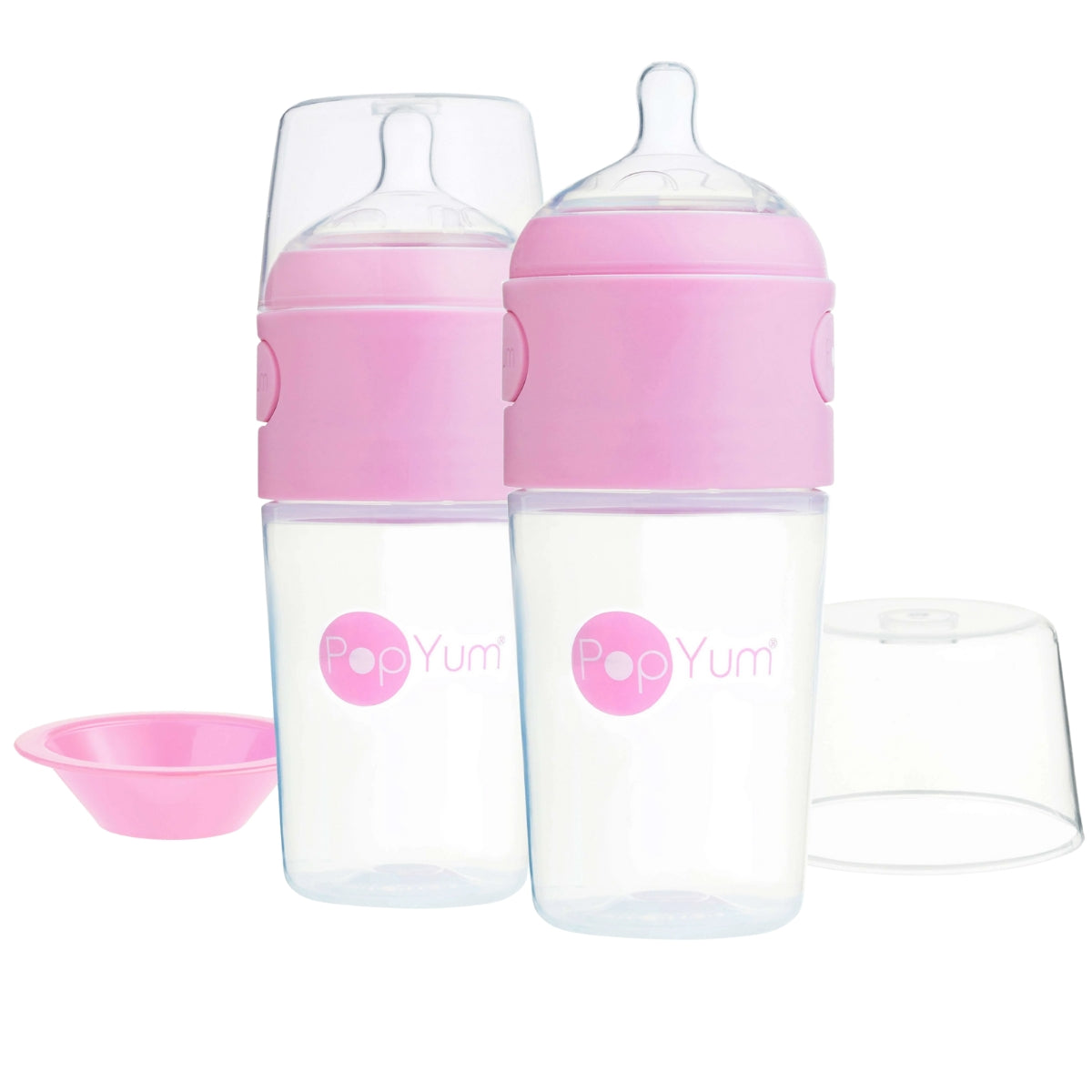 Popyum - 2Pk Anti-Colic Formula Making Baby Bottle 9 Oz, Pastel Pink
