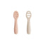Mushie First Feeding Baby Spoons 2-Pack - Blush and Shifting Sand
