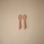 Mushie First Feeding Baby Spoons 2-Pack - Blush and Shifting Sand
