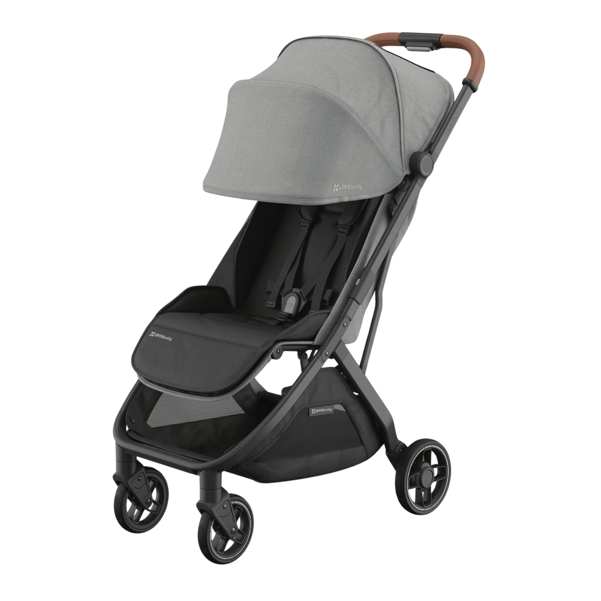 UPPAbaby Minu V3 Compact Stroller - Greyson (Charcoal Melange / Carbon Frame / Saddle Leather)