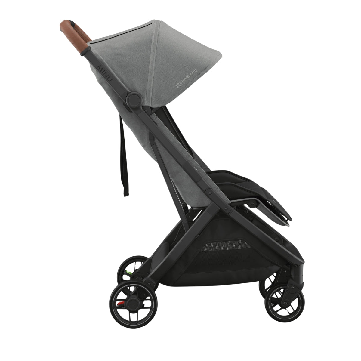 UPPAbaby Minu V3 Compact Stroller - Greyson (Charcoal Melange / Carbon Frame / Saddle Leather)