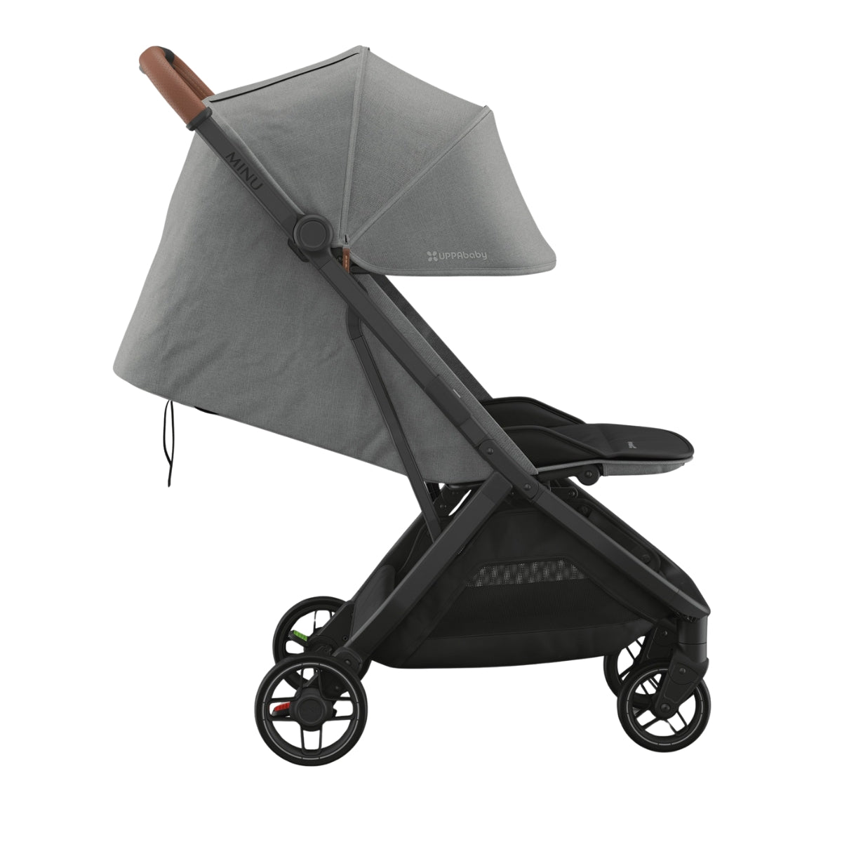 UPPAbaby Minu V3 Compact Stroller - Greyson (Charcoal Melange / Carbon Frame / Saddle Leather)