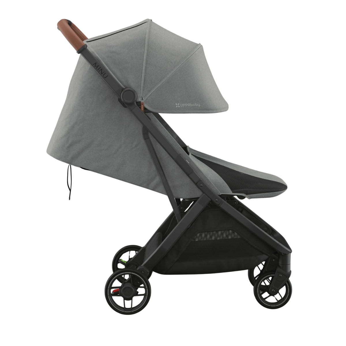 UPPAbaby Minu V3 Compact Stroller - Greyson (Charcoal Melange / Carbon Frame / Saddle Leather)