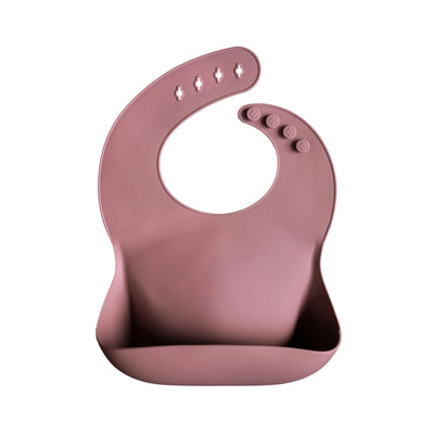 Mushie Silicone Baby Bib - Dusty Rose