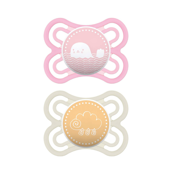 Mam Perfect Pacifier, 0-6 Months, Double Packs Girl. - Luna Baby Store Miami