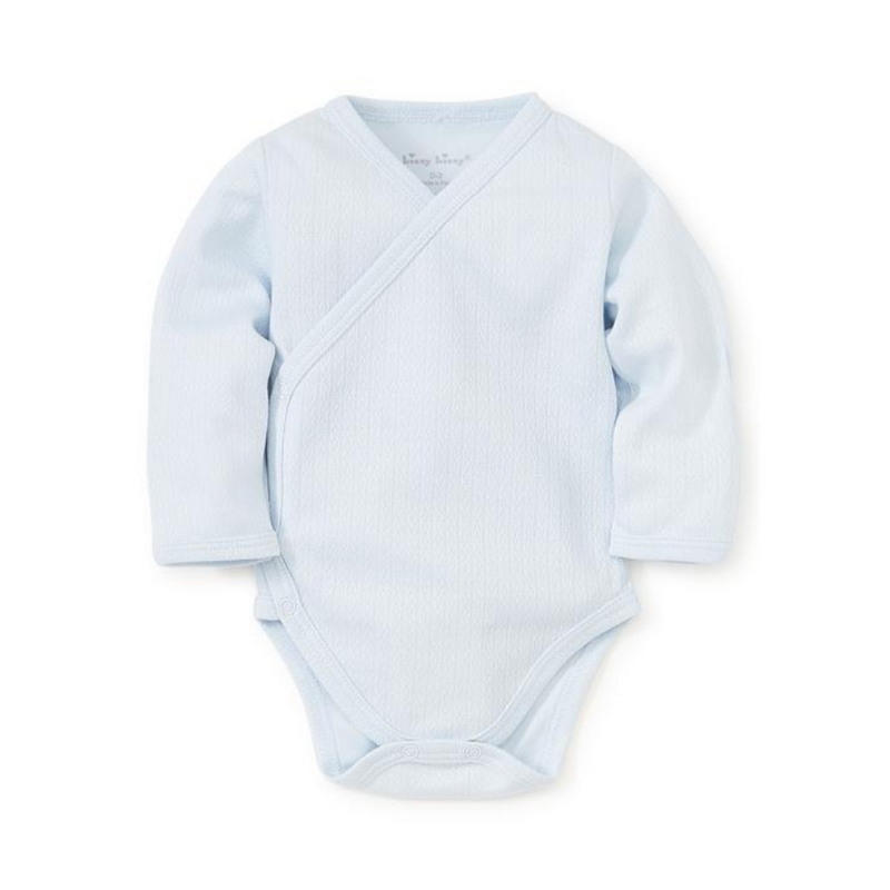 Kissy Kissy Pointelle Long Sleeve Bodysuit Blue