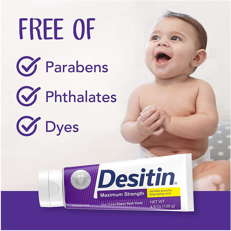 Desitin Maximum Strength Baby Diaper Rash Cream With Zinc Oxide  4.8 Oz