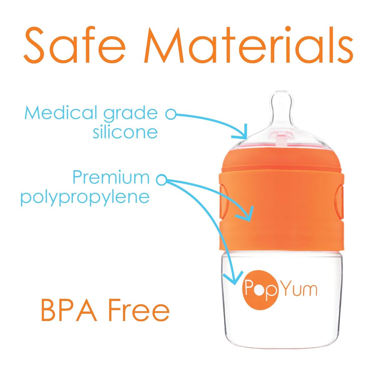 PopYum Stage 2 Medium Flow Nipple, 2-Pack 3M+