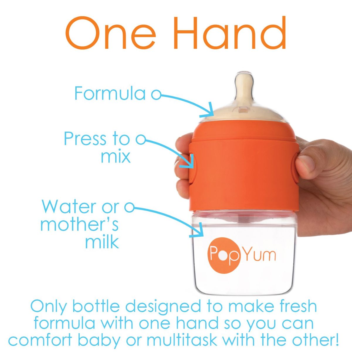 Popyum 2Pk Anti-Colic Formula Making Baby Bottle 5 Oz