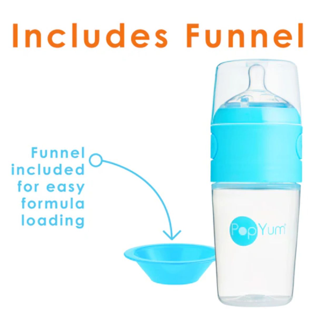 Popyum Anti-Colic Formula Making Baby Bottle, 2-Pack, 9 Oz - Sky Blue