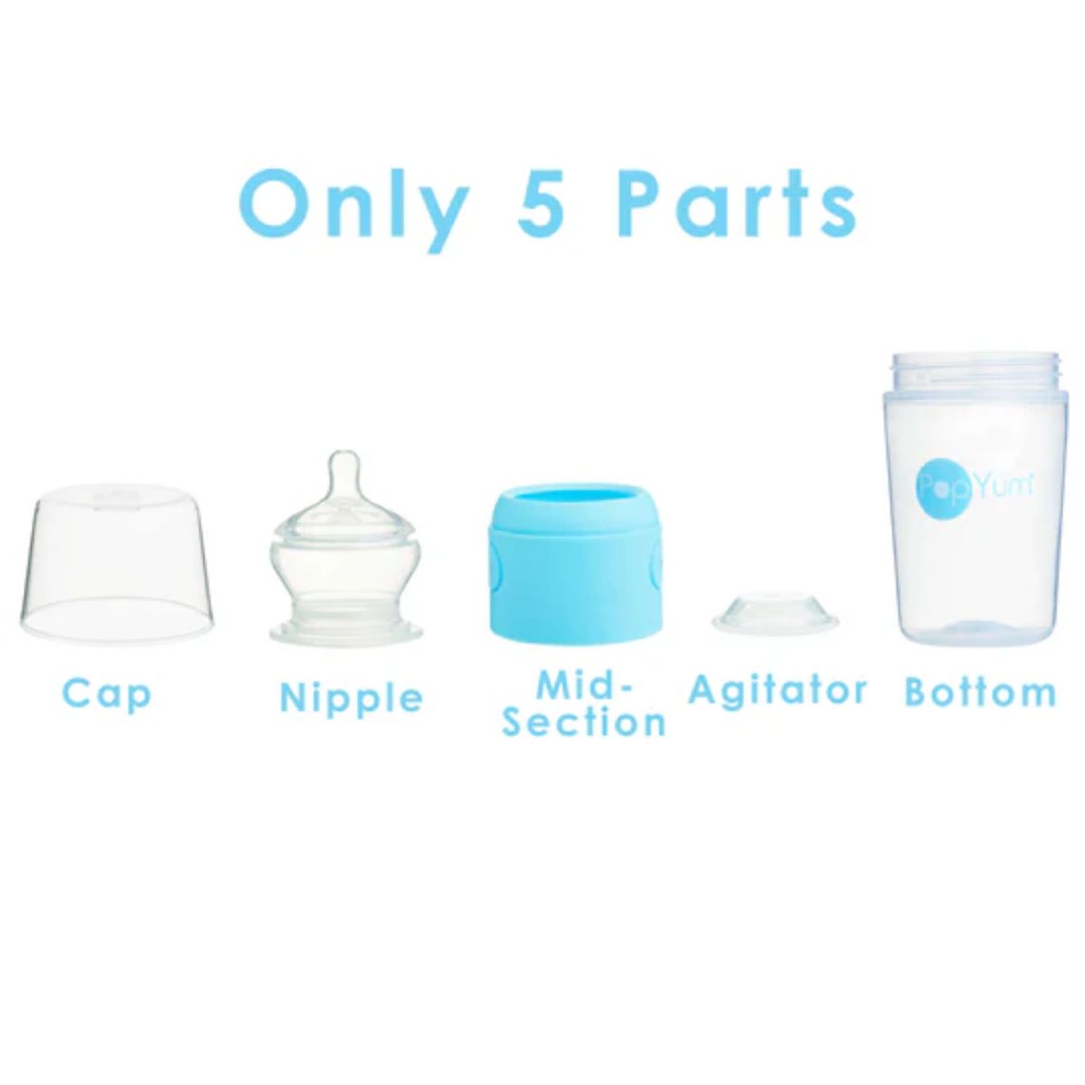 Popyum Anti-Colic Formula Making Baby Bottle, 2-Pack, 9 Oz - Sky Blue