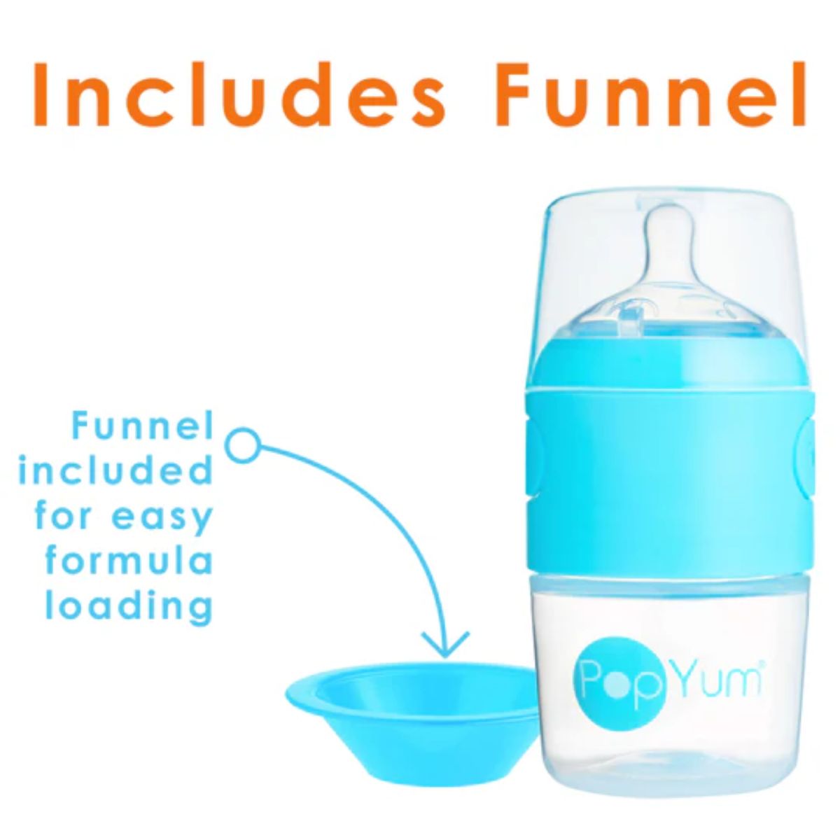 Popyum Anti-Colic Formula Making Baby Bottle, 2Pk, 5 Oz - Blue