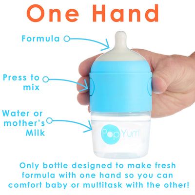 Popyum - 2Pk Anti-Colic Formula Making Baby Bottle 5 Oz, Blue