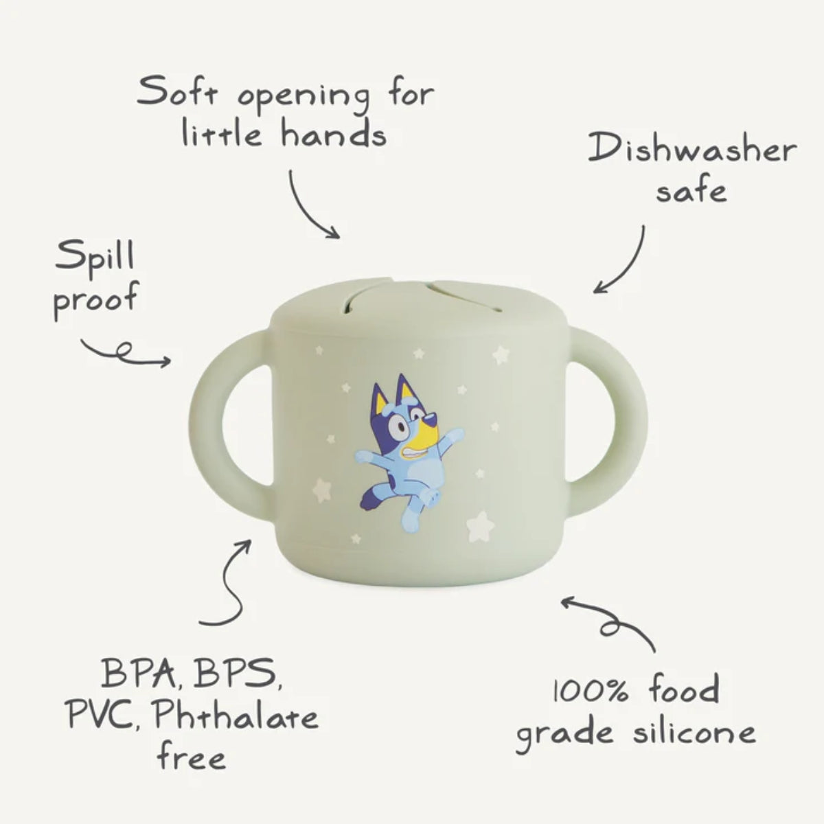 Mushie Snack Cup - Bluey Sage on Luna Baby Store Miami