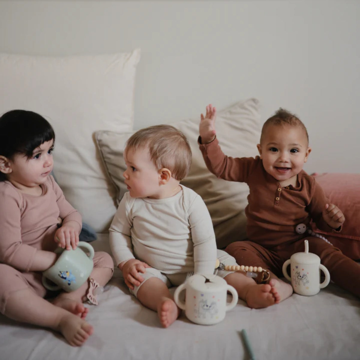Mushie Snack Cup - Bluey Sage on Luna Baby Store Miami