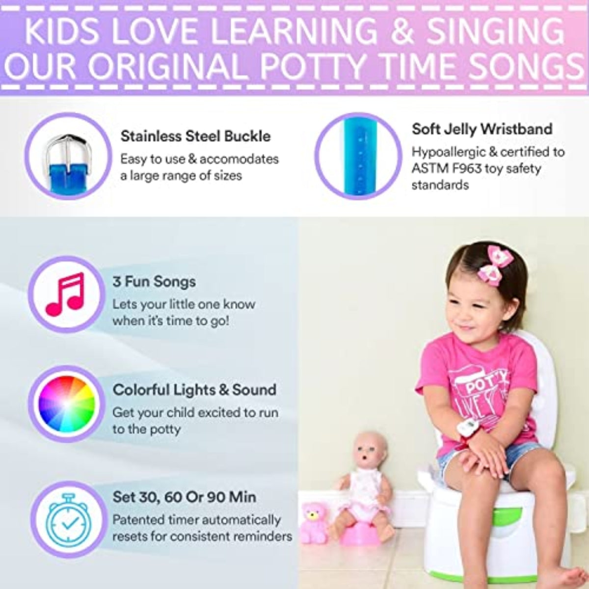 Potty Time Potty Watch - Purple on Luna Baby Store Miami