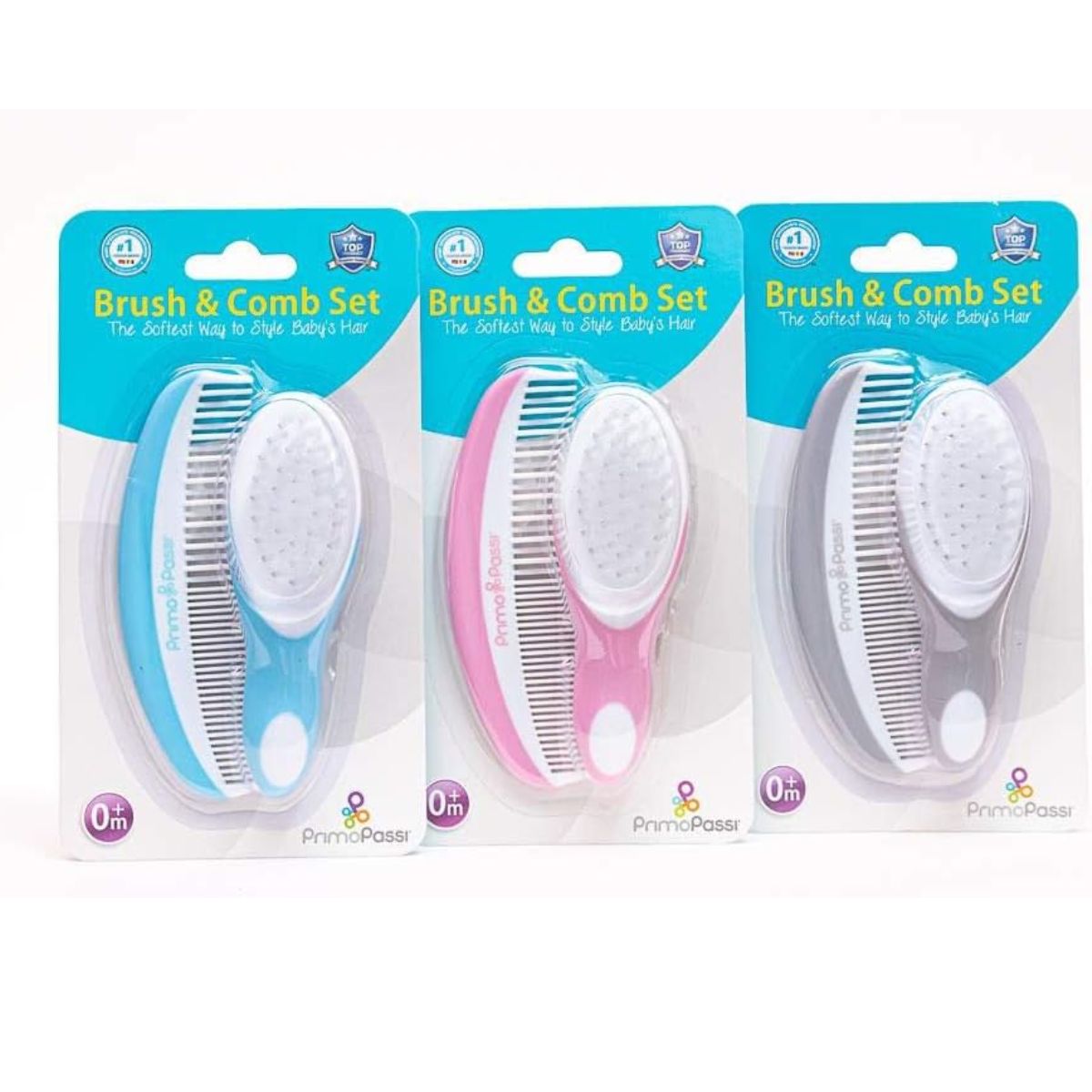 Primo Passi Baby Hair Brush and Comb Set - Pink