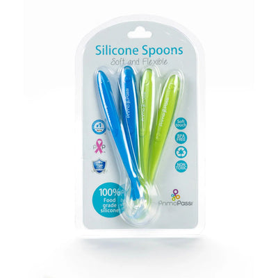 Primo Passi Silicone Spoon 4PK - Blue & Green