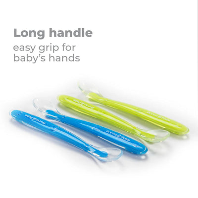 Primo Passi Silicone Spoon 4PK - Blue & Green