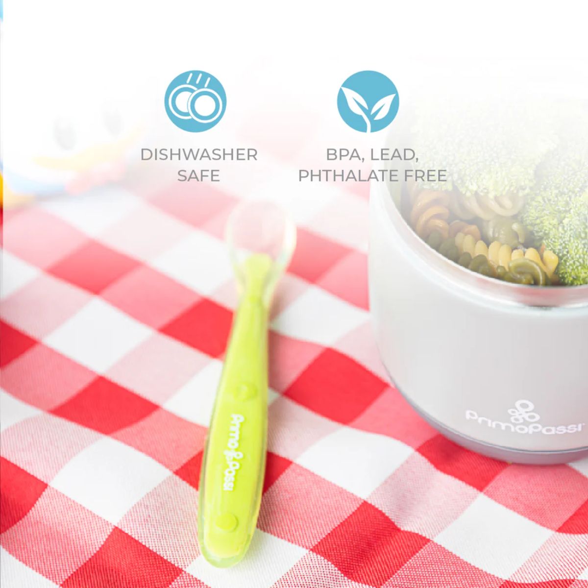 Primo Passi Silicone Spoon 4PK - Blue & Green