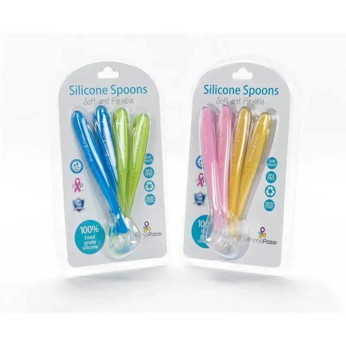 Primo Passi Silicone Spoon 4PK - Blue & Green