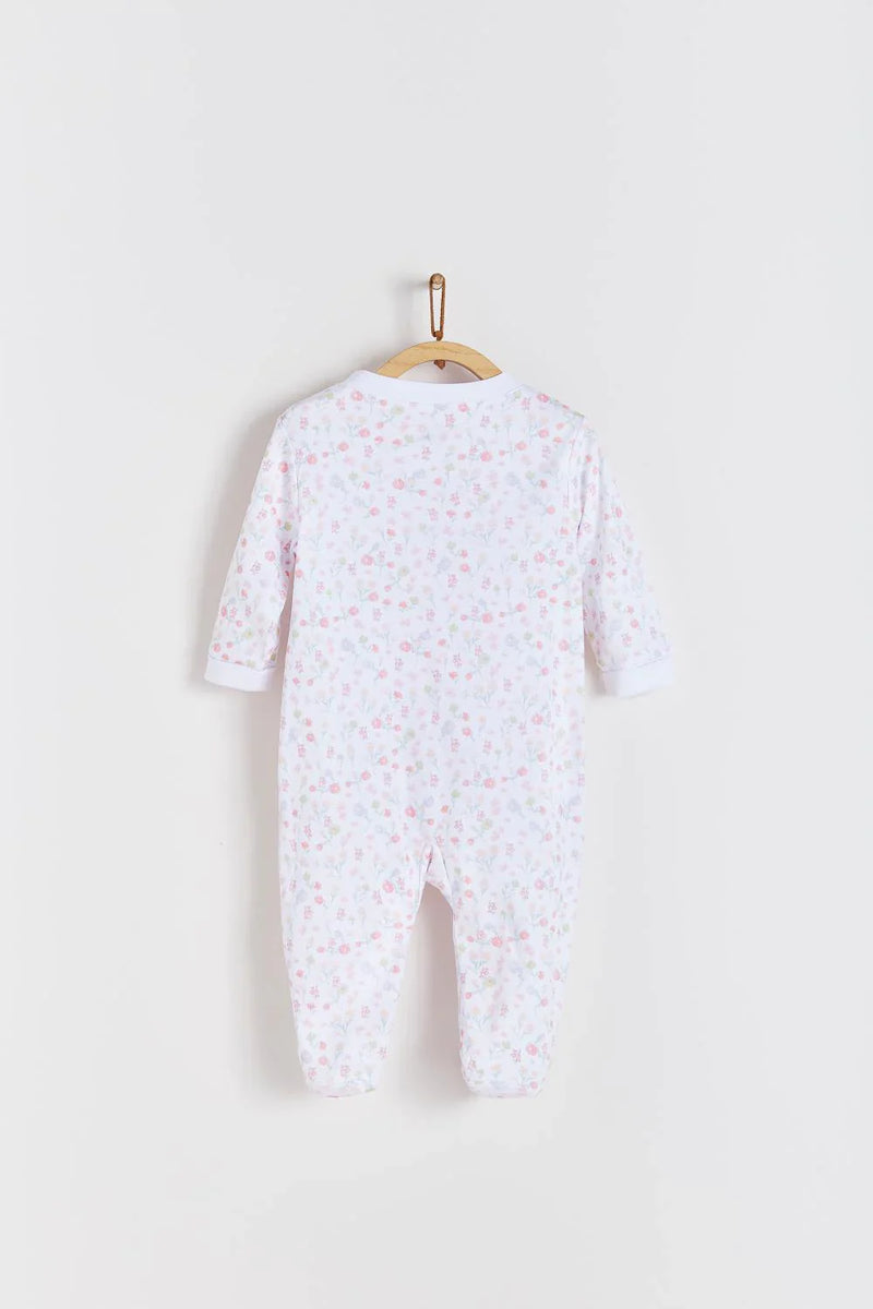 Babycottons Rose Pima Cotton Zipper Footed Pajama - Pink - Luna Baby Store Miami