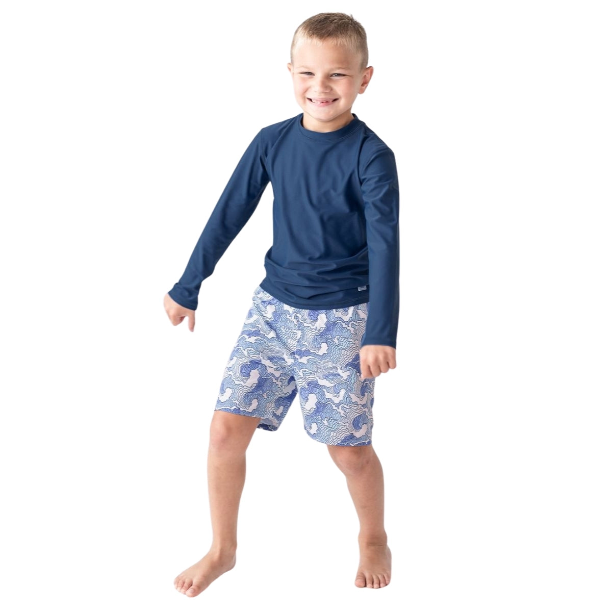 Rugged Butts Long Sleeve Rash Guard - Navy - 0-3M