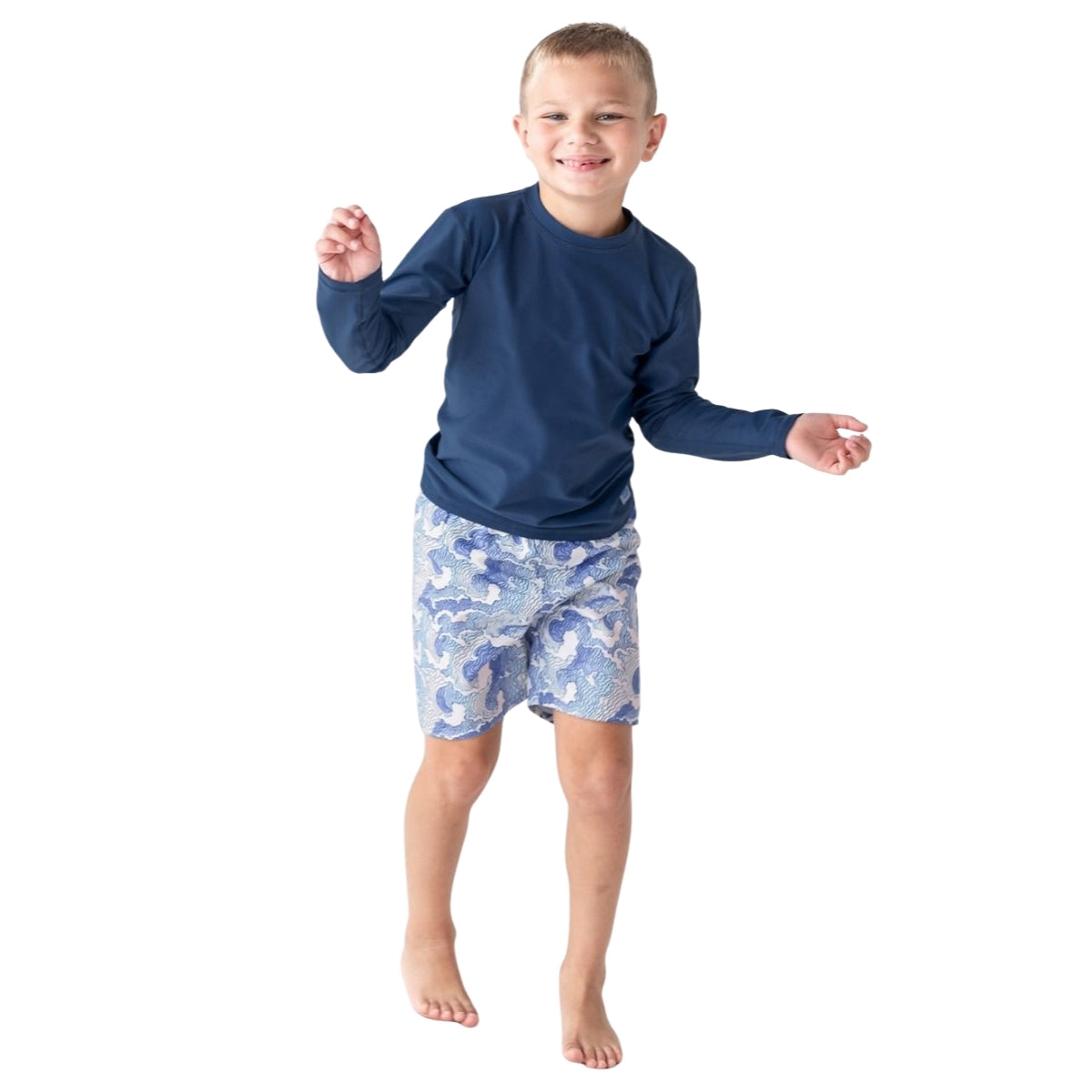 Rugged Butts Long Sleeve Rash Guard - Navy - 0-3M on Luna Baby Store Miami